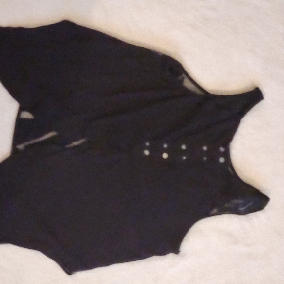 Free People Size Small Black Sleeveless Geometric Top - Picture 7 of 10